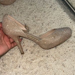 Glittery gold heels